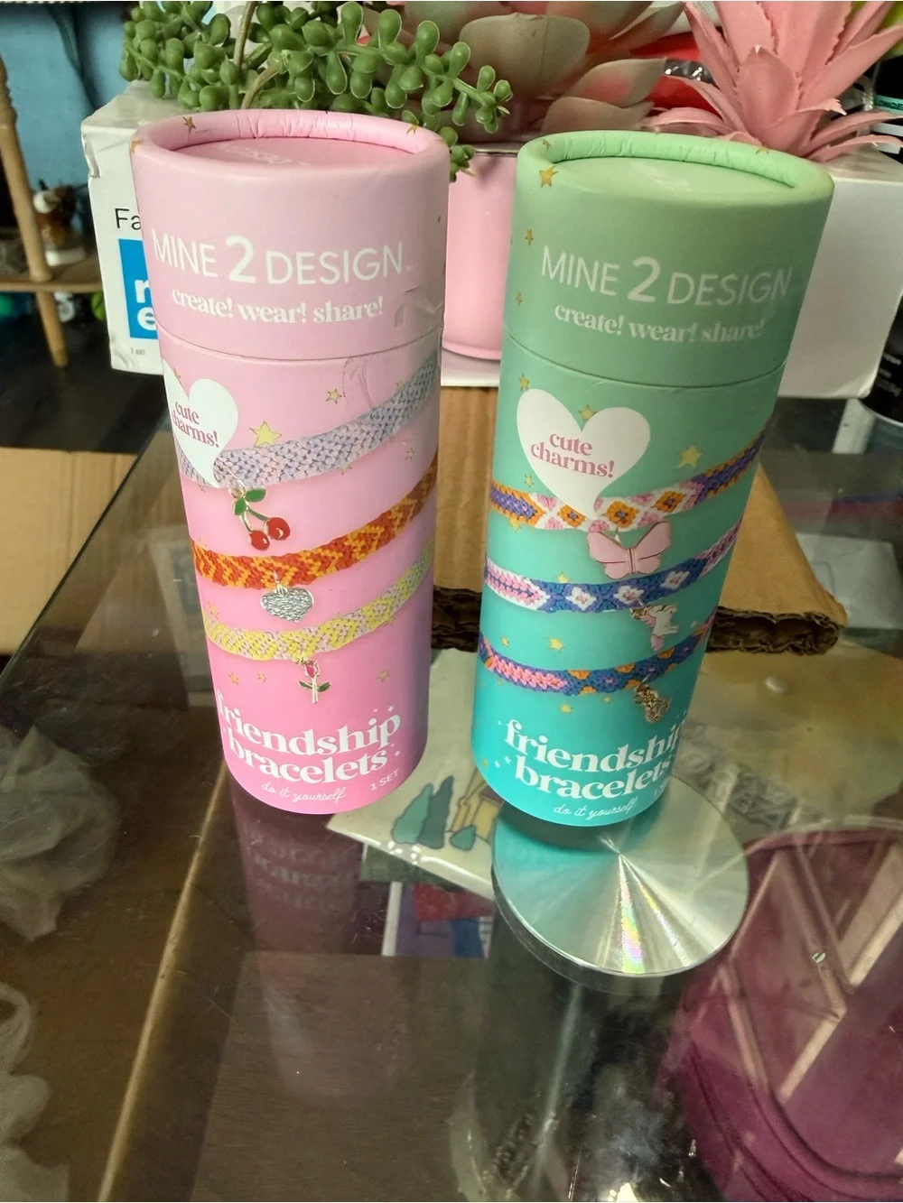 MINE 2 DESIGN Friendship Bracelets Set - Pink & Mint